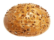 A Loaf Of Delicious Homemade Bread With Sunflower Seeds Isolated