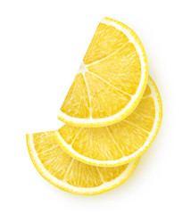 Poster - Isolated lemon. Lemon slices isolated on white background