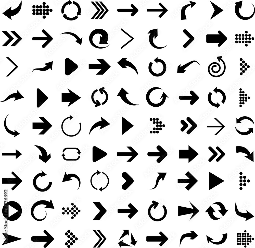 Set of arrow icons. - obrazy, fototapety, plakaty 