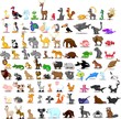 © virinaflora - Супер набор мило мультфильм животных