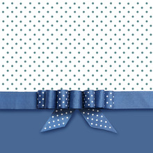 Bow On Blue And White Background