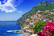beautiful scenery of amalfi coast of Italy, Positano.