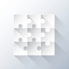 Poster - Puzzle piece grid with long shadows vector illustration