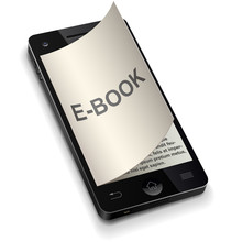3D Smartphone E-book Concept With Curled Page