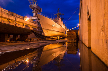 Repair of a Battleship to dock.