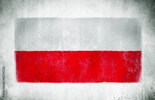Plakat na papierze fotorealistycznym Malowanie flagi narodowej Polski