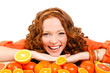 © GTeam - Portrait of a beautiful young woman with red hair oranges