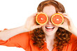 © GTeam - Portrait of a beautiful young woman with red hair oranges