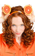 © GTeam - Portrait of a beautiful young woman with red hair oranges