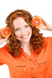 © GTeam - Portrait of a beautiful young woman with red hair oranges