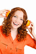 © GTeam - Portrait of a beautiful young woman with red hair oranges