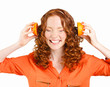 © GTeam - Portrait of a beautiful young woman with red hair oranges