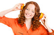 © GTeam - Portrait of a beautiful young woman with red hair oranges