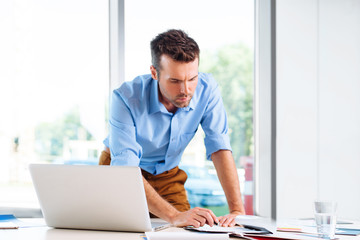 Wall Mural - Businessman working in office