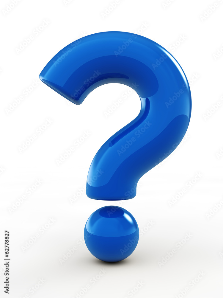 Questionpoint Blu Blue question mark , isolated on white Stock Photo | Adobe Stock