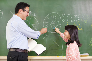 Teacher and student discussing math questions
