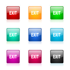 Poster - exit vector icons colorful set