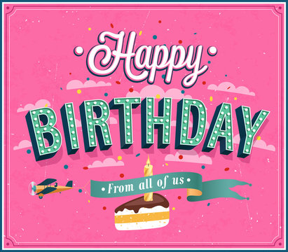 Fototapete -  - Happy birthday typographic design.