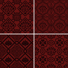 Poster - Vector seamless floral patterns, indian style