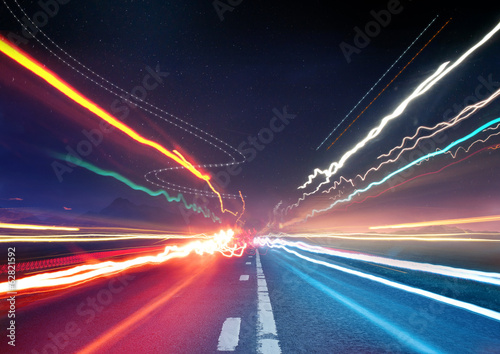 Tapeta ścienna Miejskie szlaki świetlne