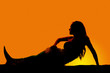 silhouette mermaid lay on side