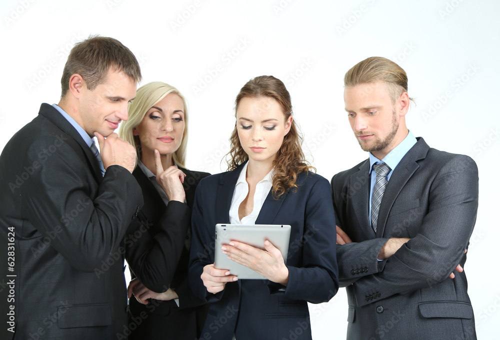 Group of business people isolated on white