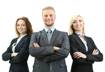 Group of business people isolated on white