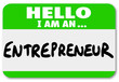 Entrepreneur Name Tag Business Owner Self Employed Your Own Boss