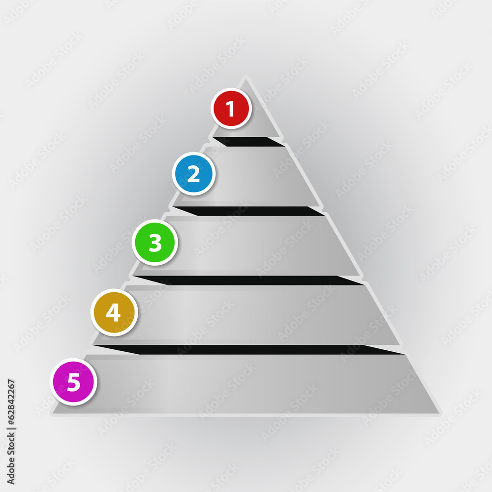 Infographic concept pyramid chart with color numbers Stock Vector ...
