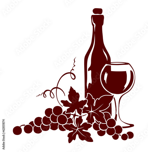 Naklejka nad blat kuchenny Design element -- vine and a wine bottle