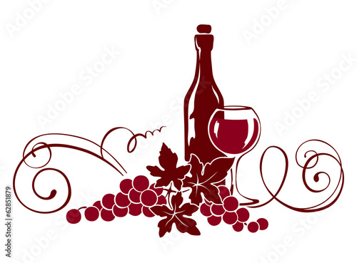 Fototapeta do kuchni Vine and a wine bottle with swirl