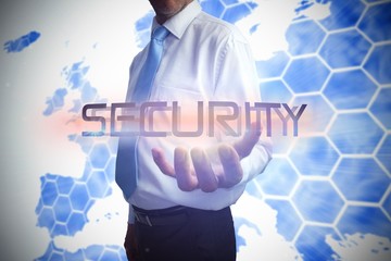 Aufkleber - Businessman presenting the word security