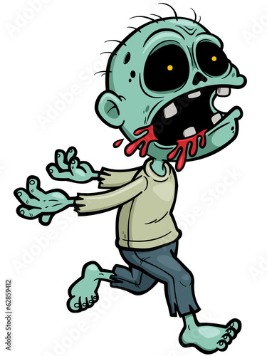 Plakat na papierze fotorealistycznym Ilustracja wektorowa kreskówka zombie