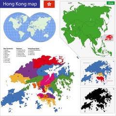 Wall Mural - Hong Kong map