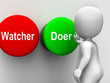 Watcher Doer Buttons Means Active Inactive Personality Type