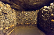 Les catacombes de Paris, France. Catacombs are underground landmark of Paris.