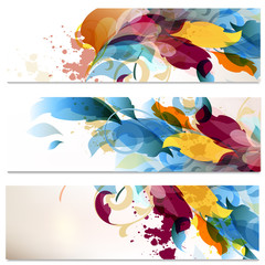 Poster - Business cards set in floral style  for design