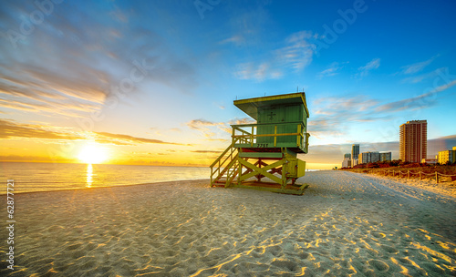 Plakat na papierze fotorealistycznym Miami South Beach sunrise