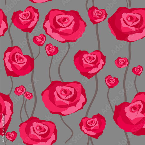 Nowoczesny obraz na płótnie Floral rose background, seamless