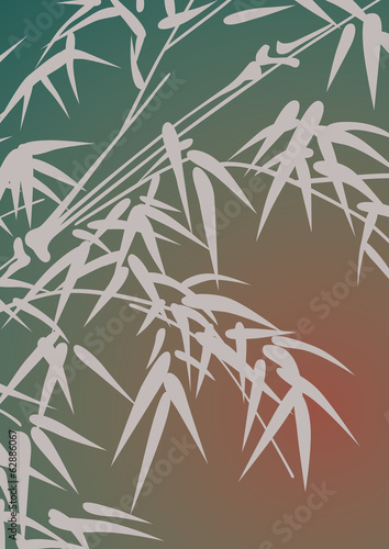 Obraz w ramie Liście bambusa ilustracja