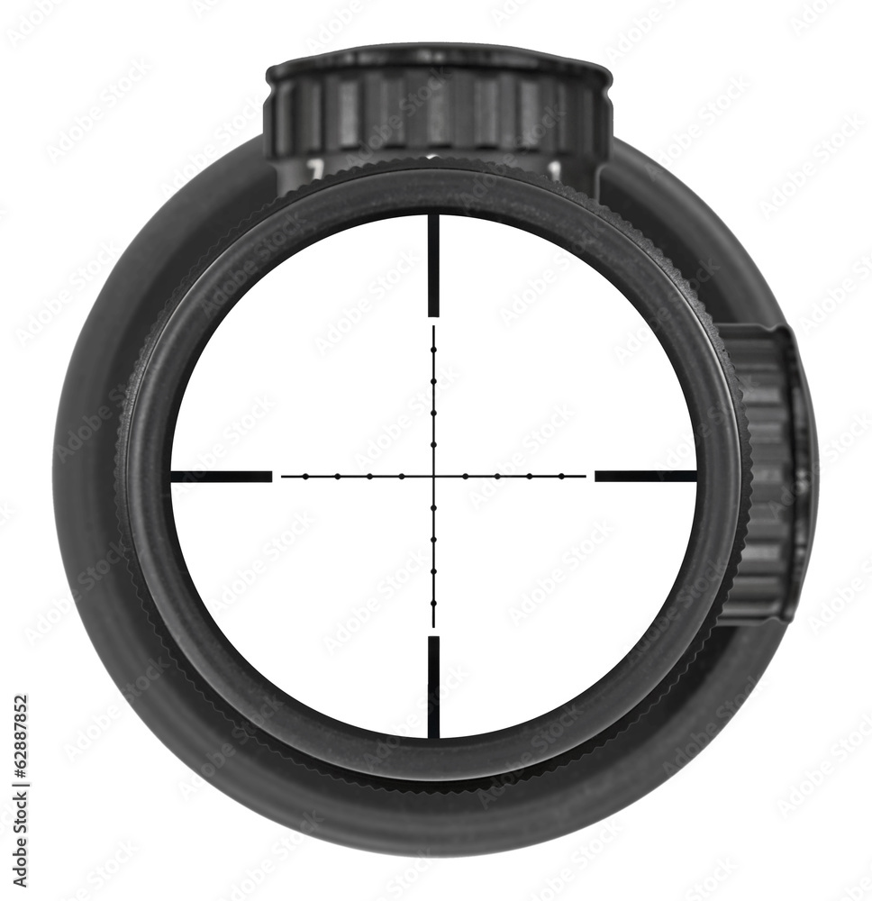 Riflescope with clipping paths - obrazy, fototapety, plakaty 