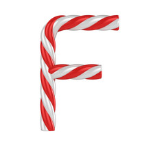 Christmas Candy Cane Font - Letter F