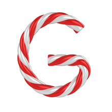 Christmas Candy Cane Font - Letter G