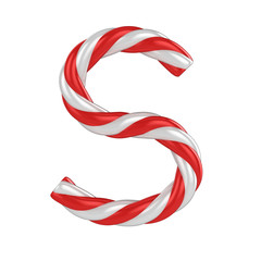 christmas candy cane font - letter S