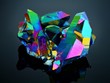 Extreme sharp Titanium rainbow aura quartz crystal cluster