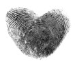fingerprint heart isolated on white