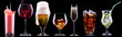 canvas print picture - different alcohol drinks set