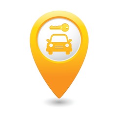 Wall Mural - Parking for car icon on map pointer