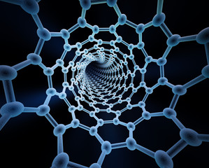 Wall Mural - Carbon nanotube structure - nano technology illustration
