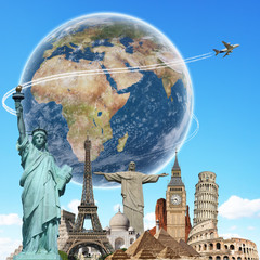 Fototapete - Travel the world monuments concept